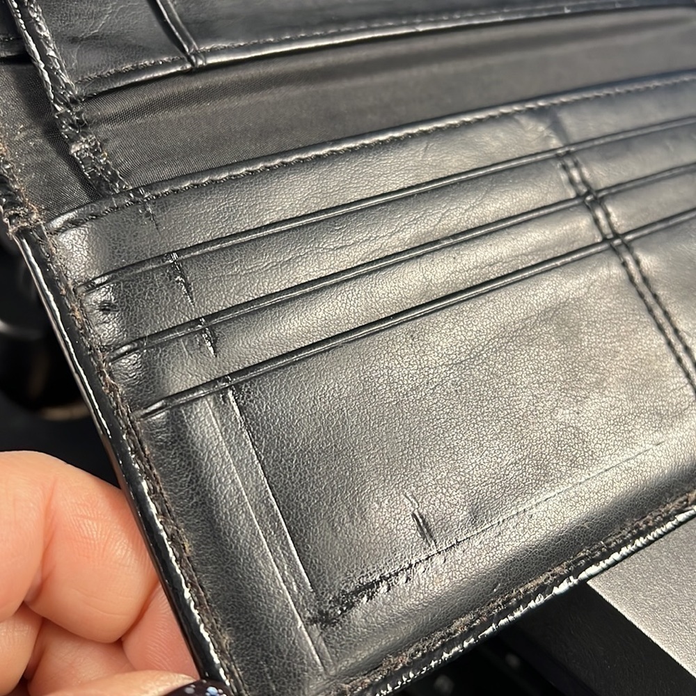 Coach Black Leather Large Clutch Wallet with separate Checkbook Cover - Picture 12 of 13